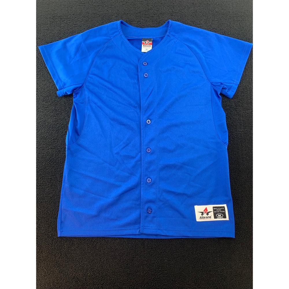 Alleson Athletic Royal‎ Blue Short Sleeve Button Front Baseball Jersey Women's M